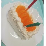 カステラで誕生日ケーキ